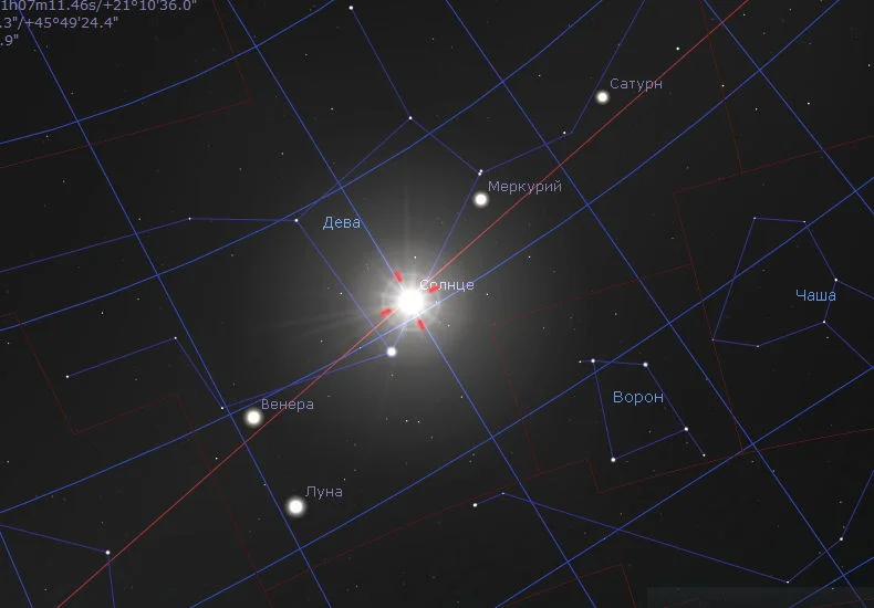 Солнце в 4000 году до н.э. в летнее солнцестояние